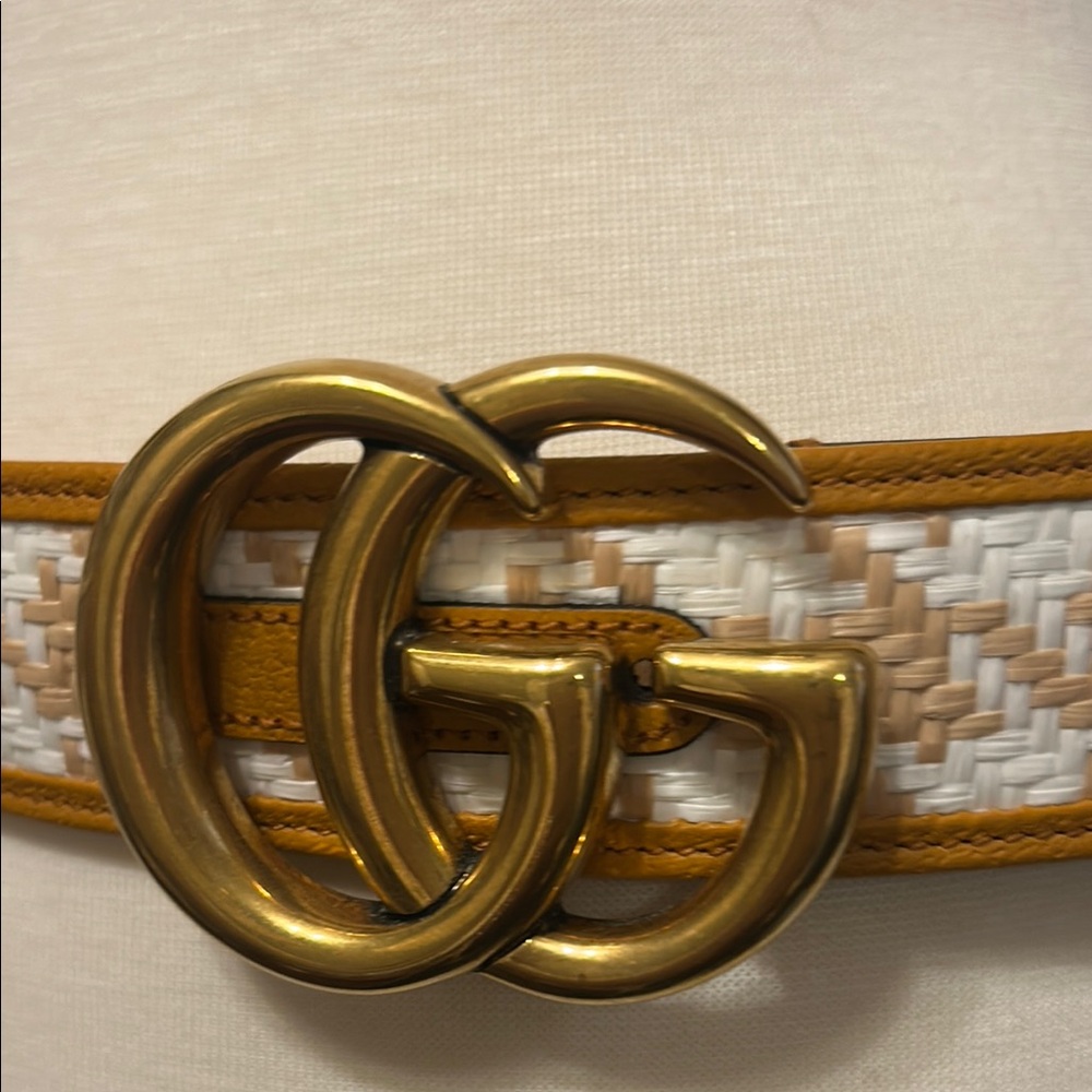 Gucci Gold and Tan Belt for Women - Picture 2 of 5